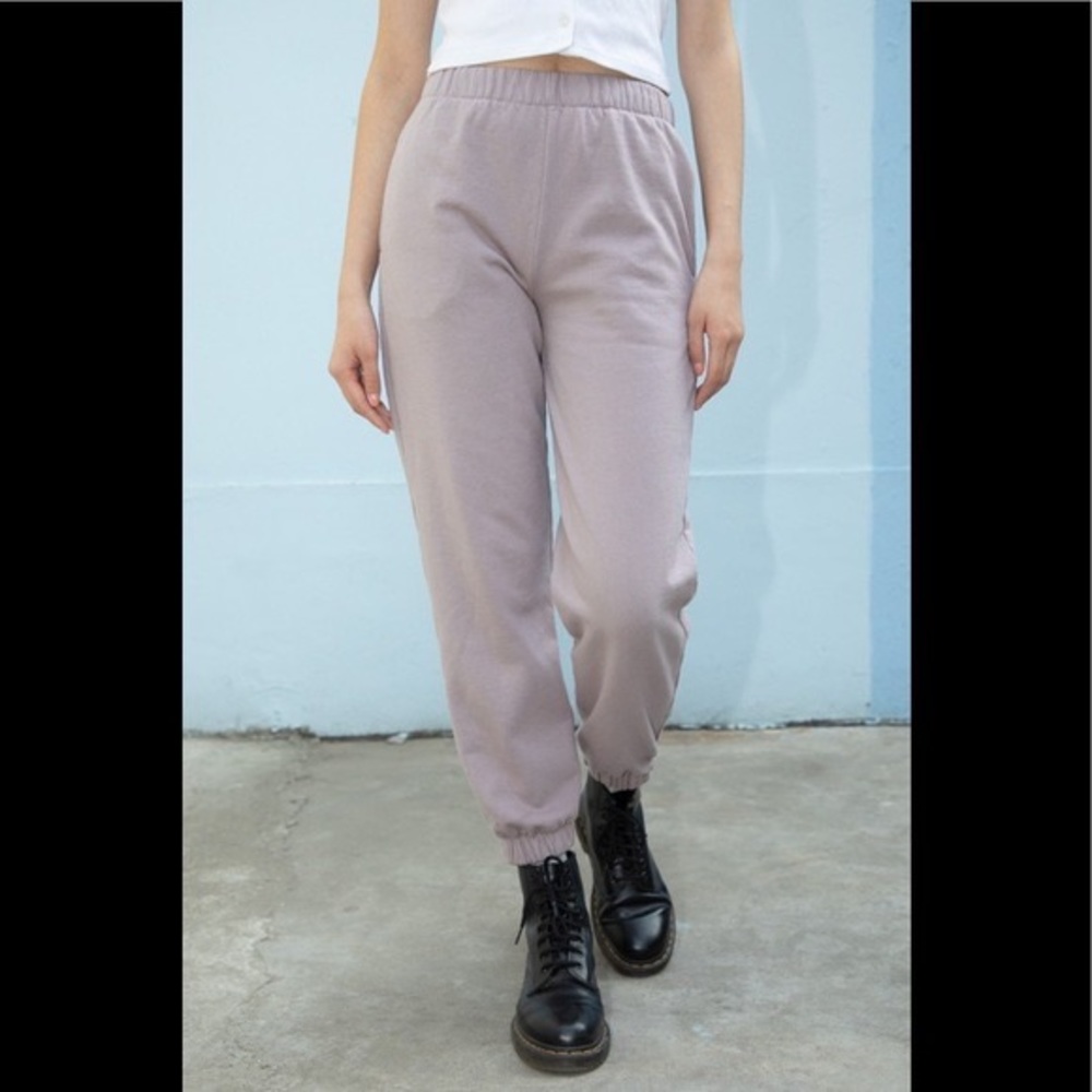 brandy melville j.galt purple taupe rosa sweatpants NWOT